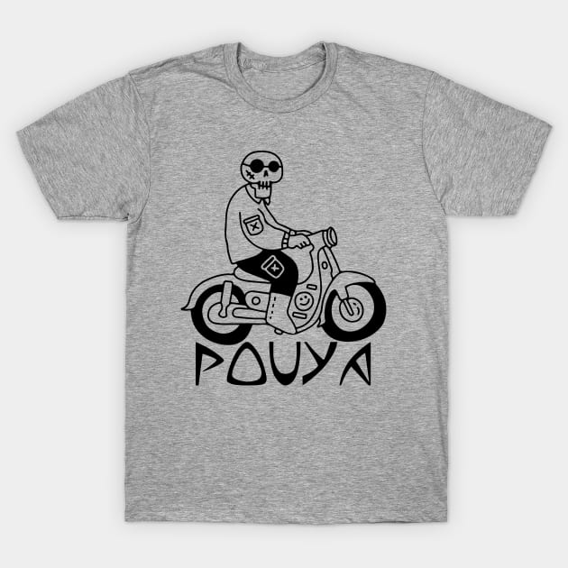 Pouya  Punk Skeleton Riding scooter T-Shirt by Soulphur Media